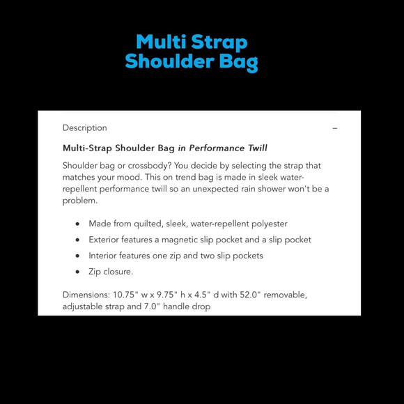 Vera Bradley Multi Strap Shoulder Performance Twill Bag Seawater Blooms NWT - Picture 13 of 13